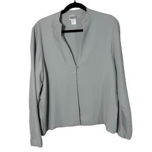 **Eileen Fisher Gray Textured Rayon Cardigan Jacket M Made USA**